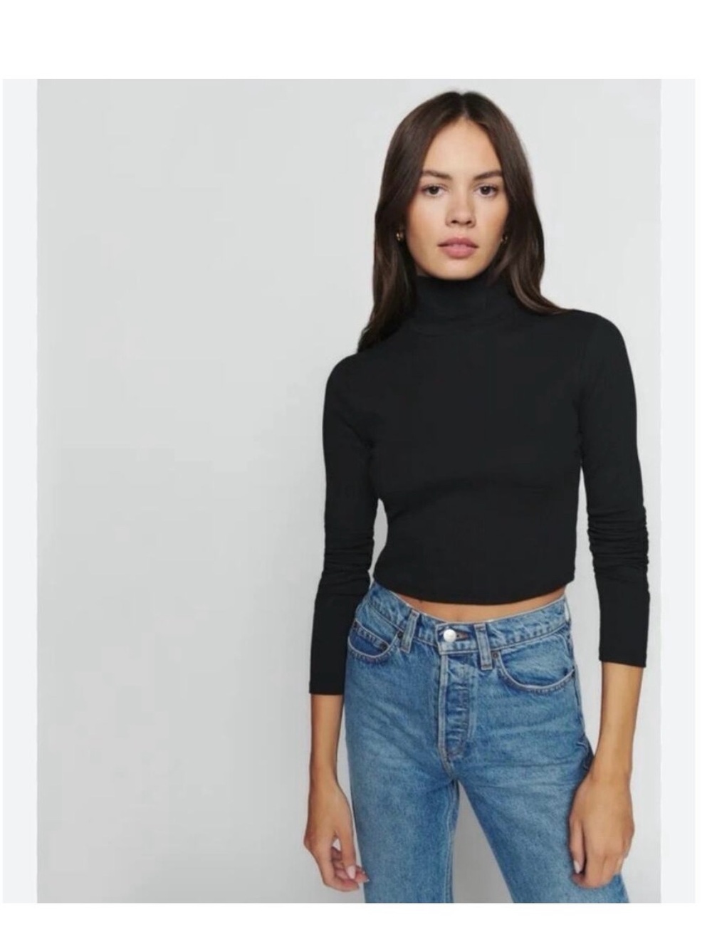 Reformation Black Ribbed Knit Top
